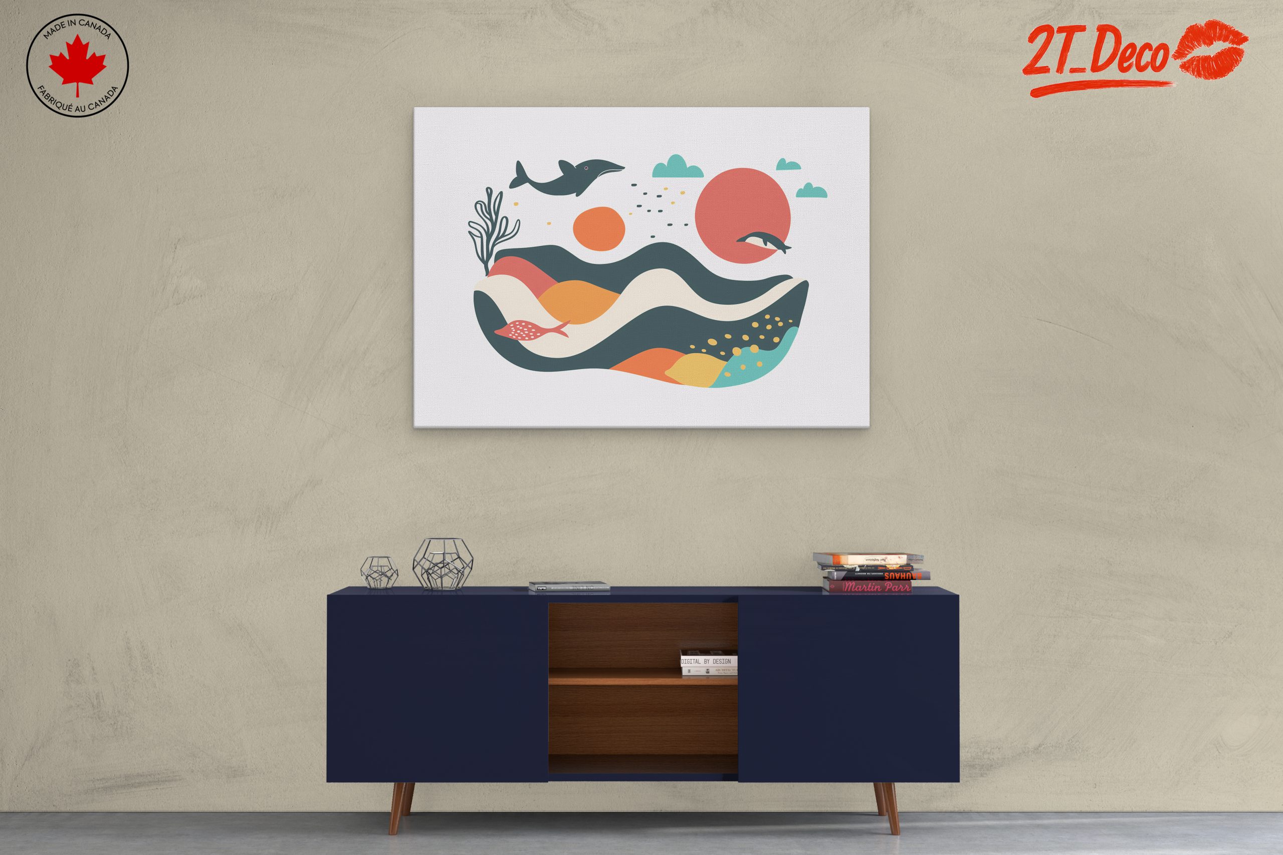 Stylized Abstract Marine Life Artwork - Image 3