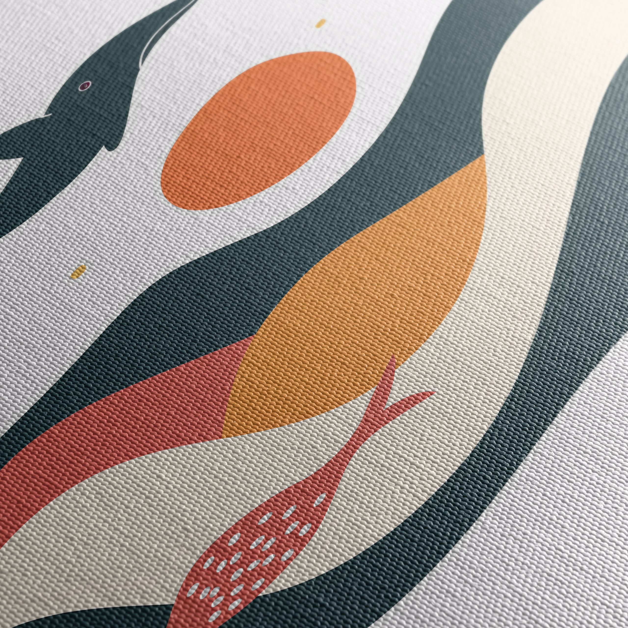 Stylized Abstract Marine Life Artwork - Image 5