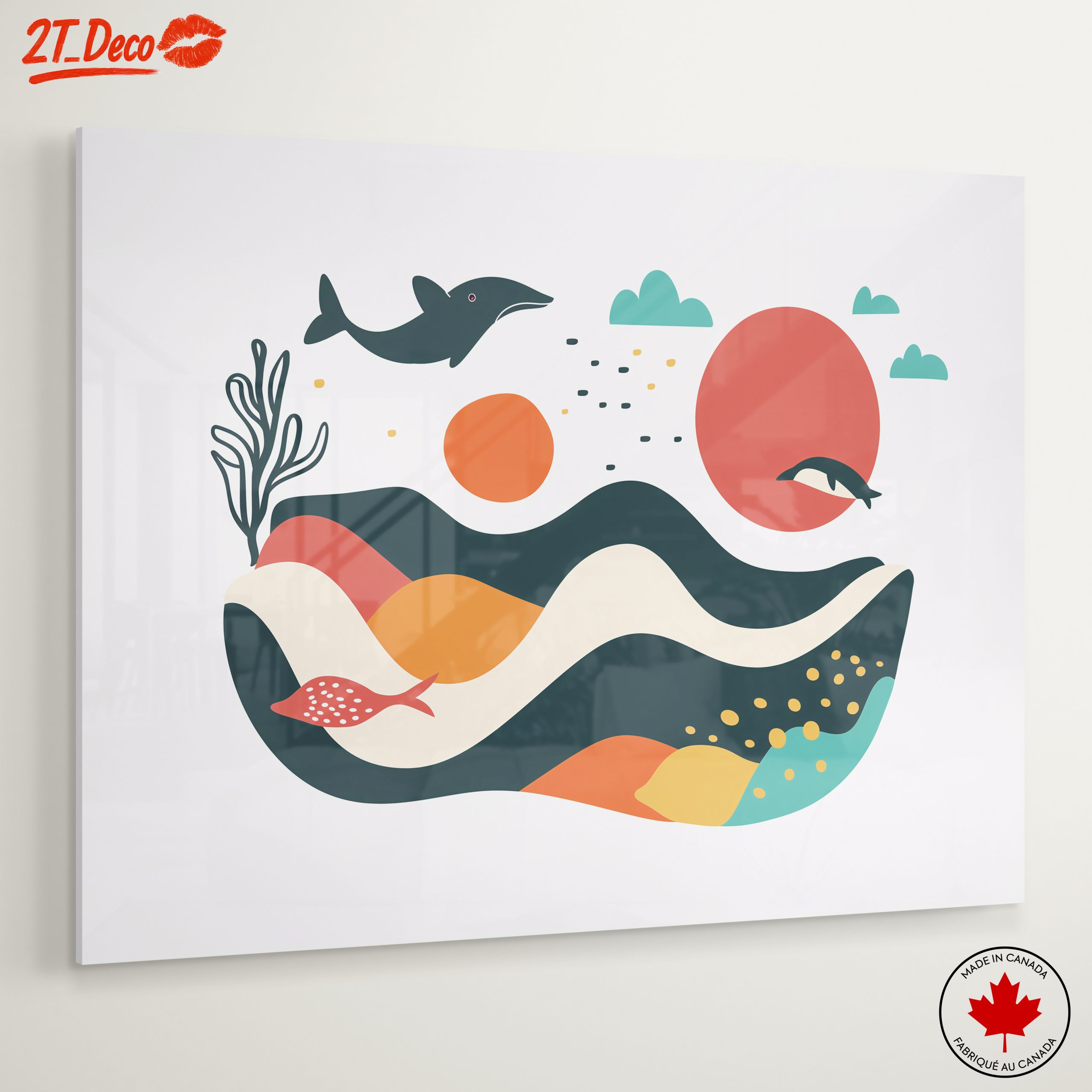 Stylized Abstract Marine Life Artwork - Image 6