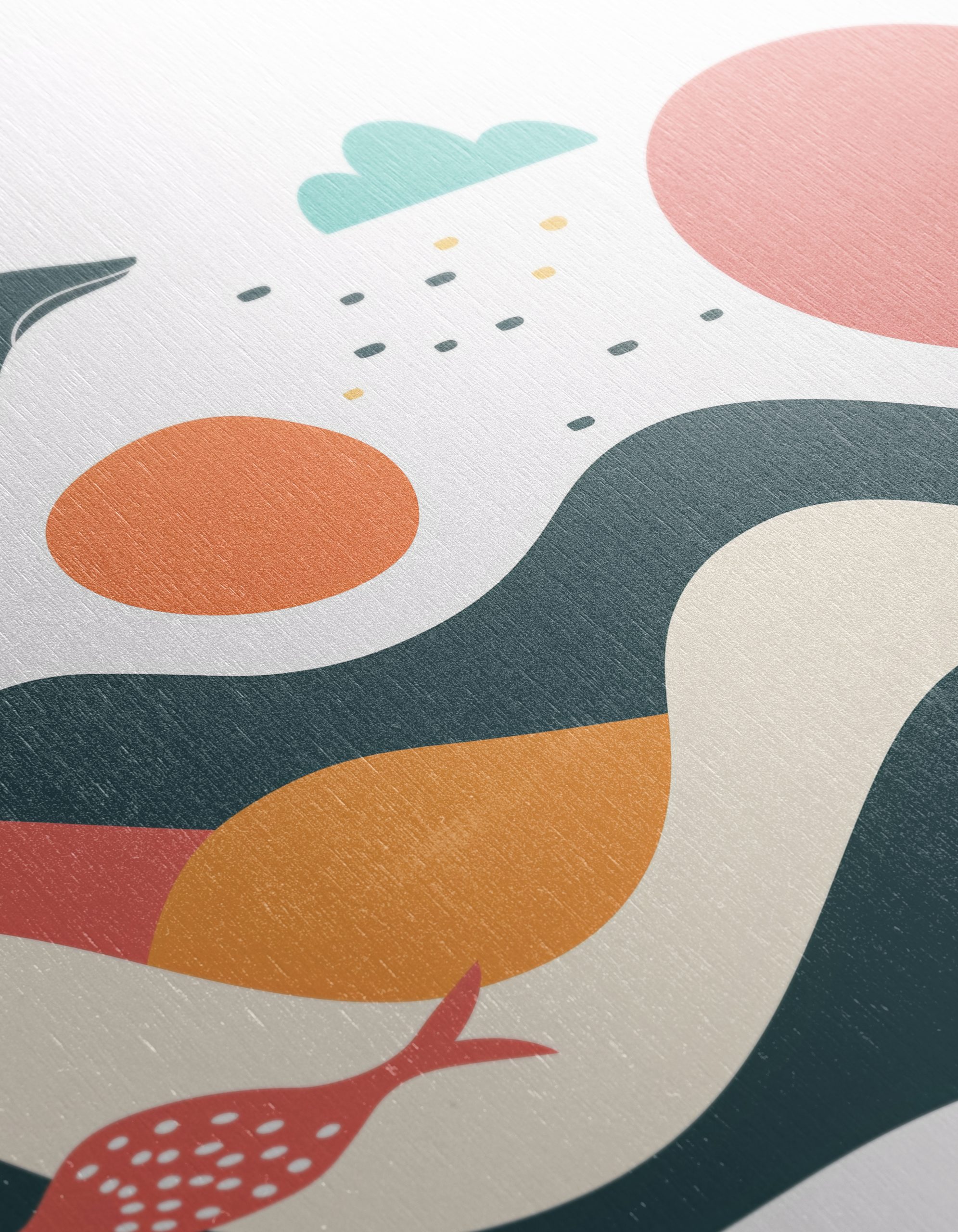 Stylized Abstract Marine Life Artwork - Image 12