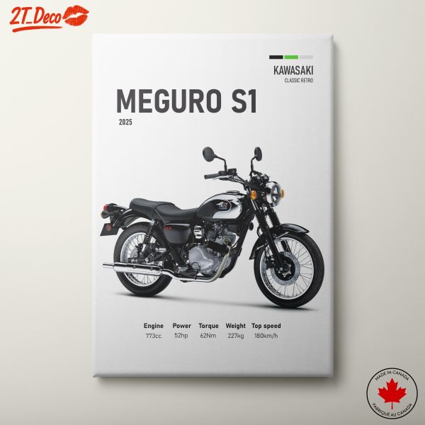 Kawasaki Meguro S1 Retro Motorcycle Art