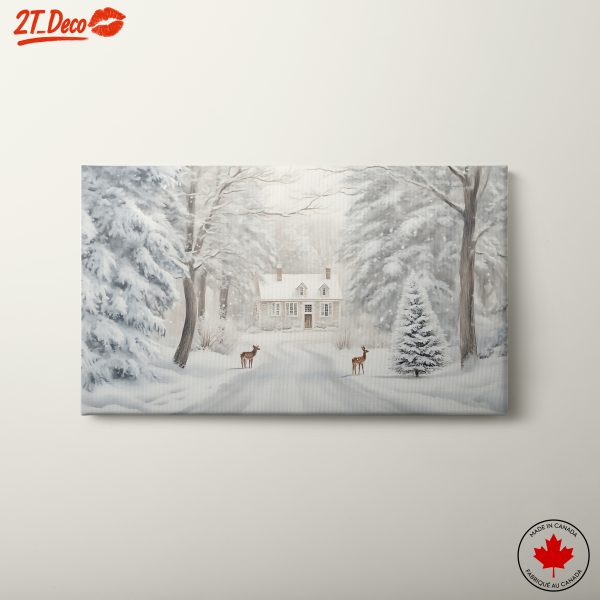 Tranquil Winter Landscape with Deer
