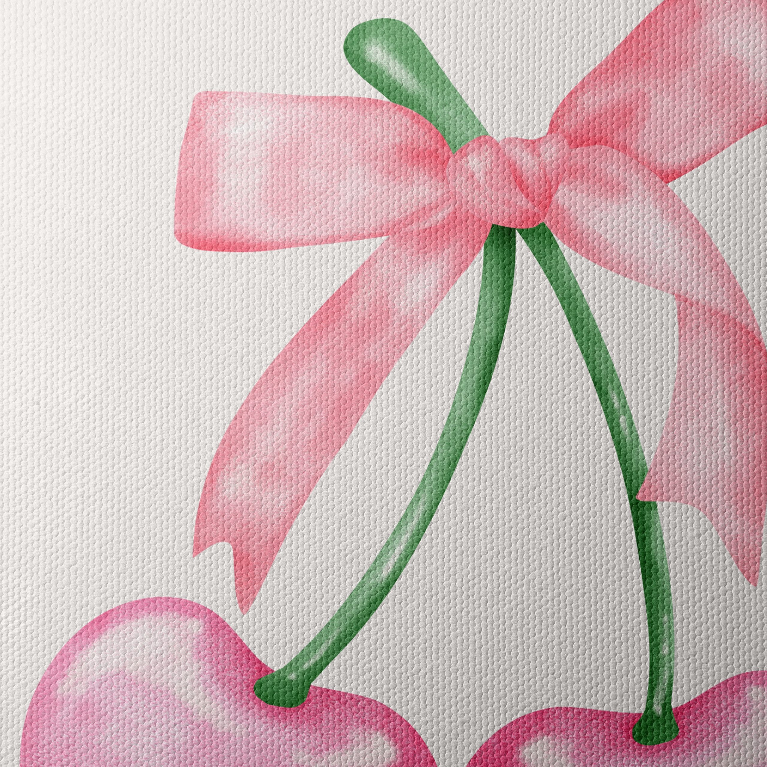 Whimsical Cherry Art with Ribbon - Image 4