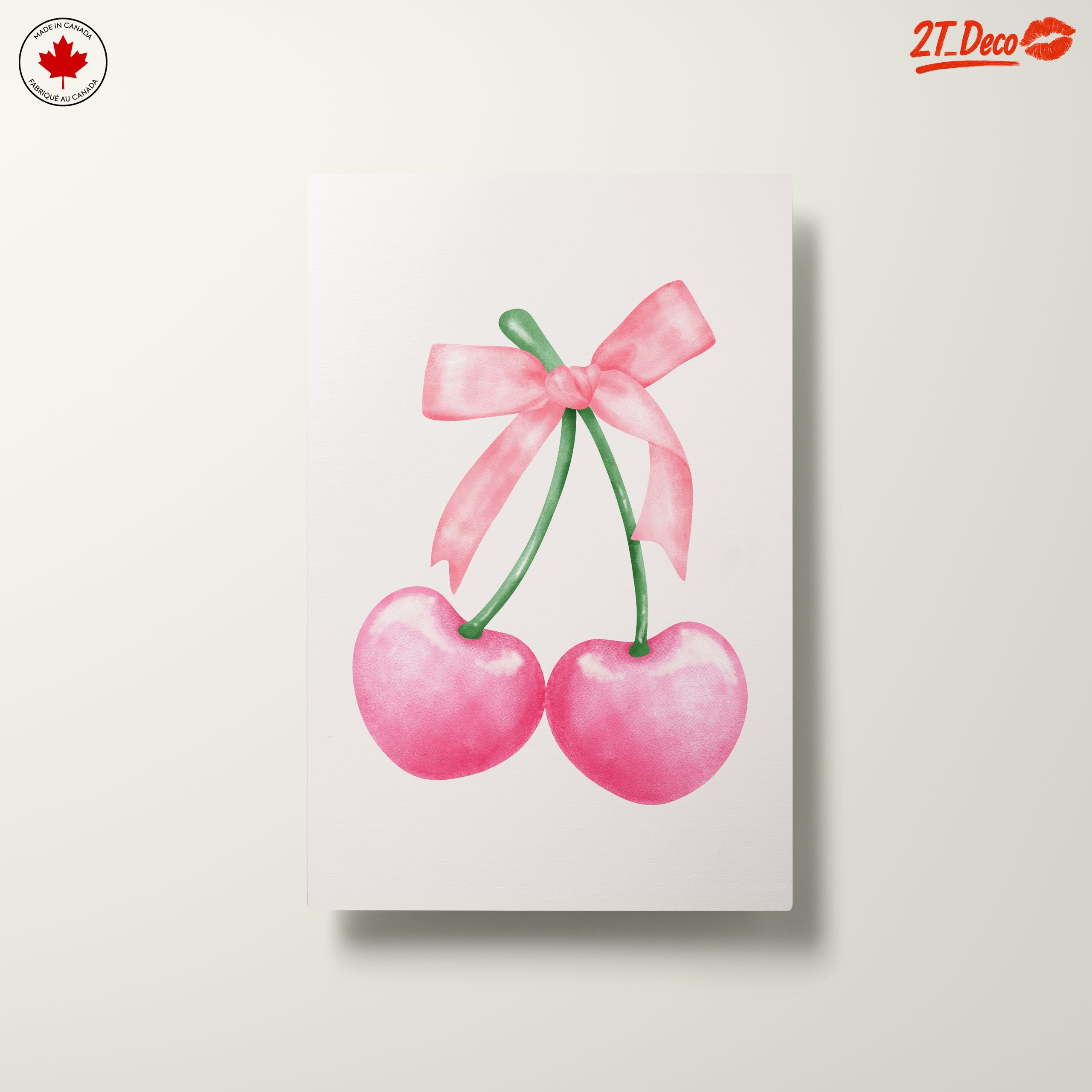 Whimsical Cherry Art with Ribbon - Image 10
