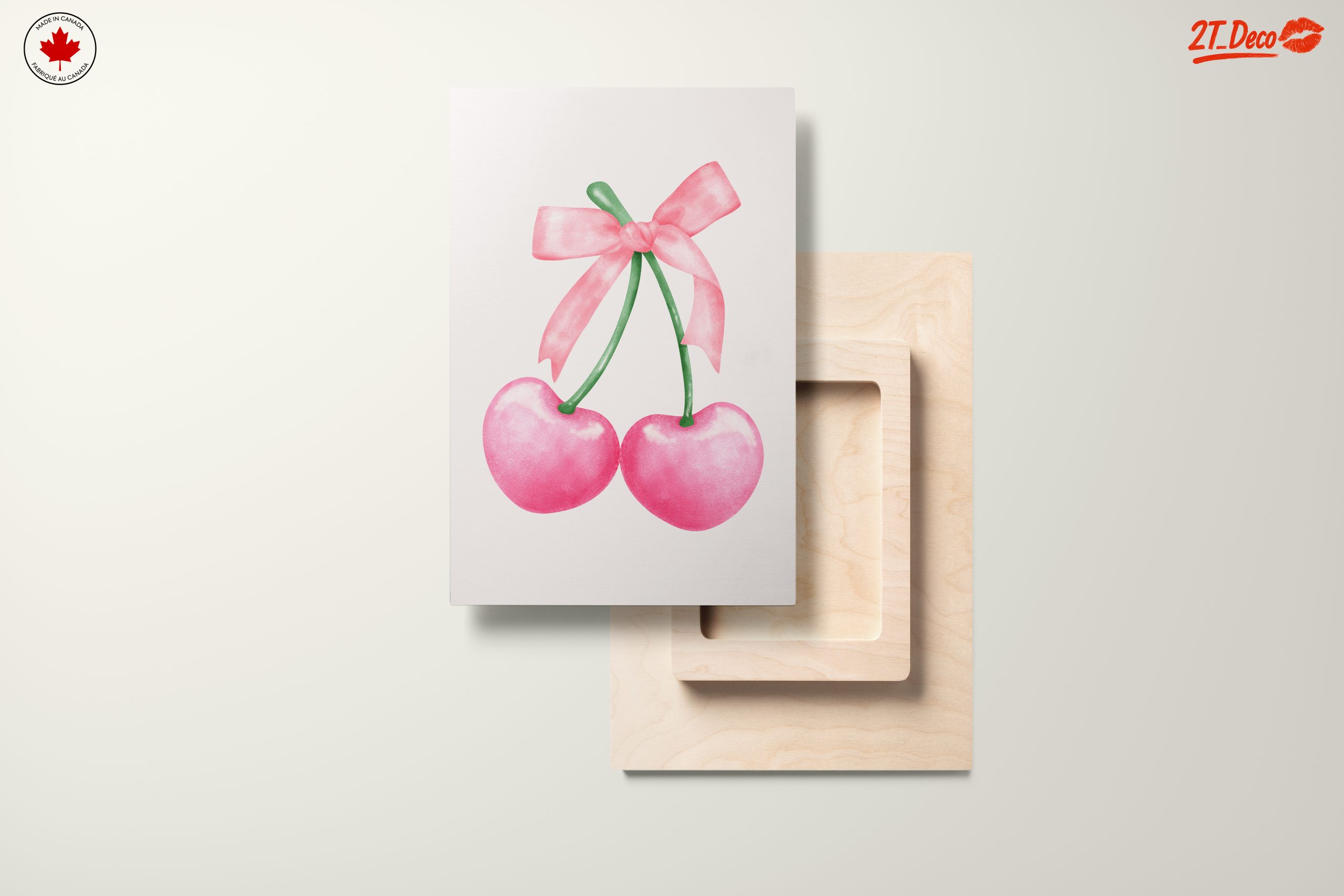Whimsical Cherry Art with Ribbon - Image 11