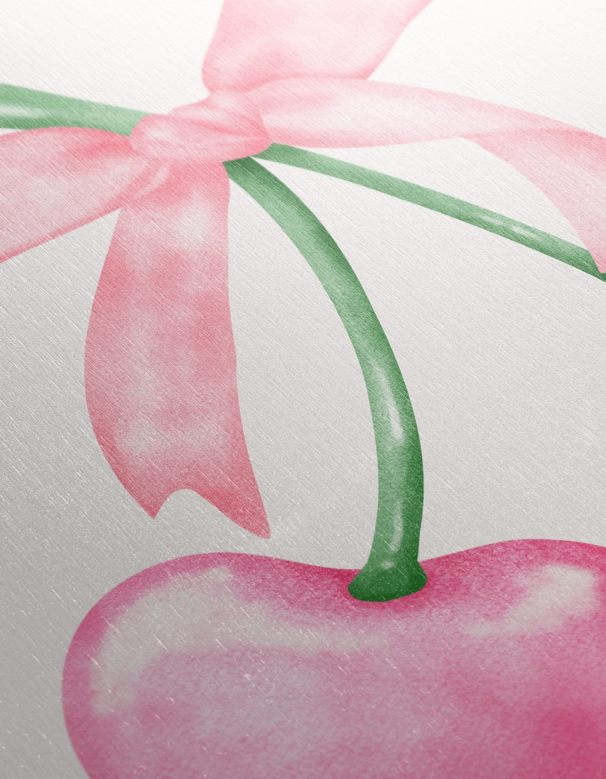 Whimsical Cherry Art with Ribbon - Image 12