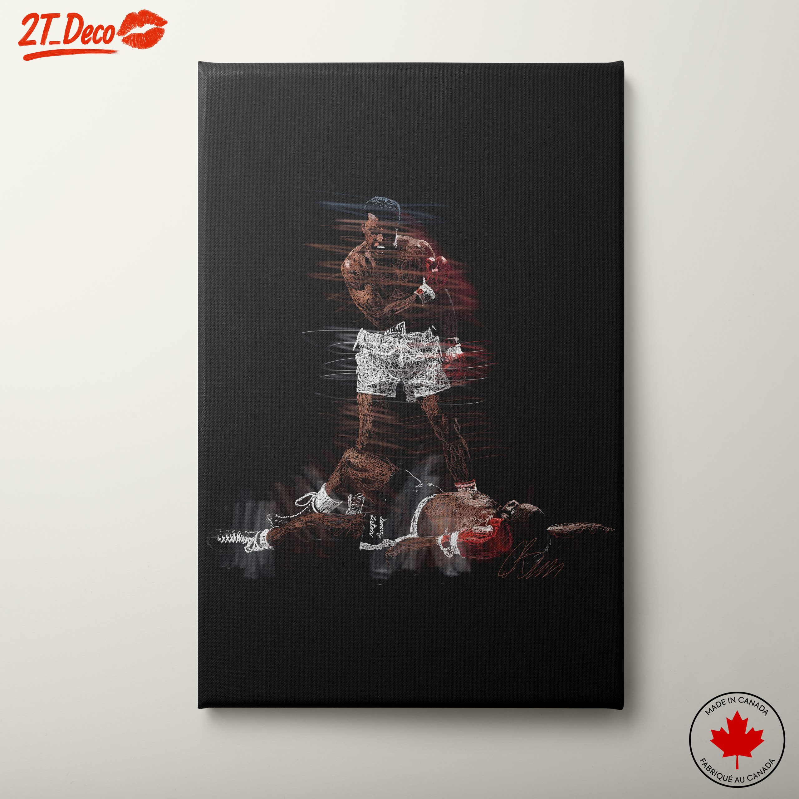 Boxing Action Art Featuring a Legendary Match