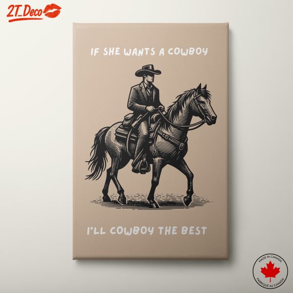 Cowboy on Horseback Western Style Art