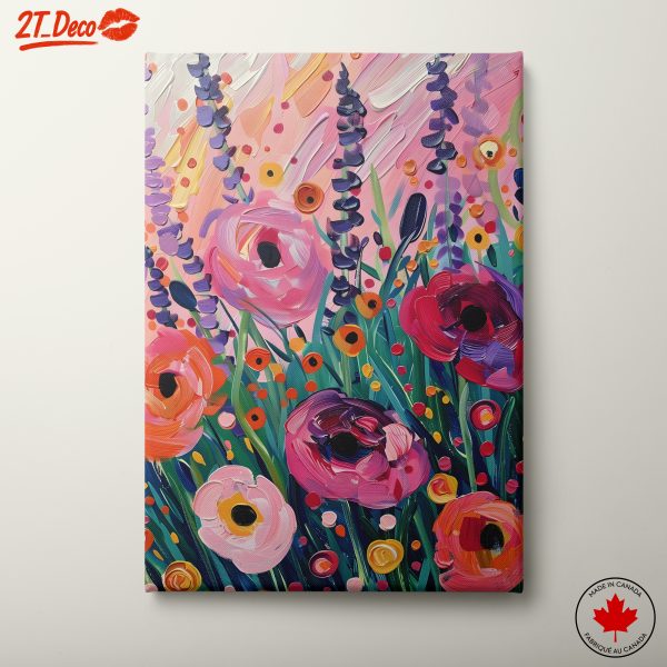 Vibrant Floral Art with Colorful Blooms
