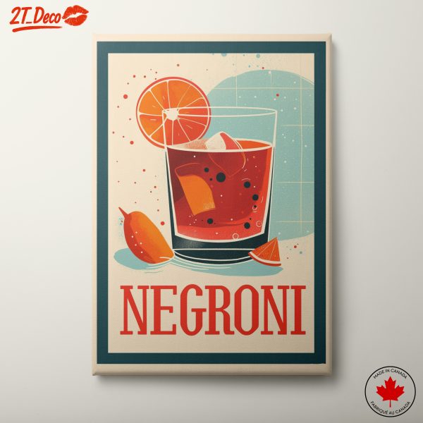Stylized Negroni Cocktail Artwork