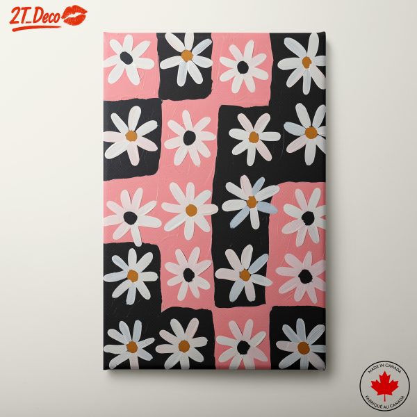 Stylish Floral Artwork on Pink Background