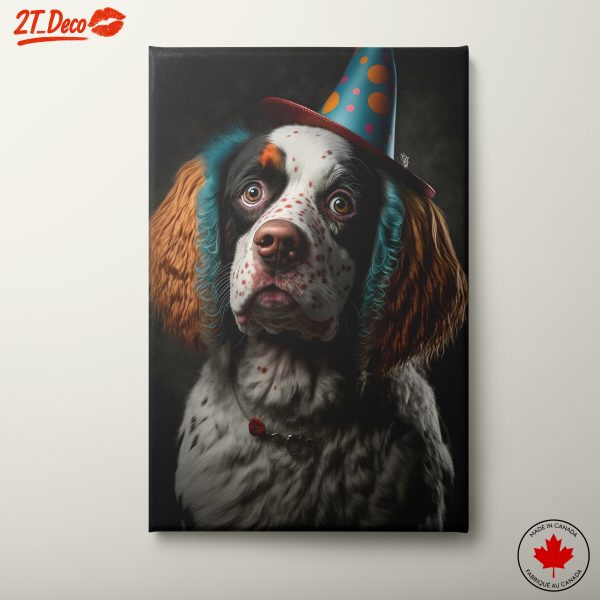 Whimsical Dog with Party Hat