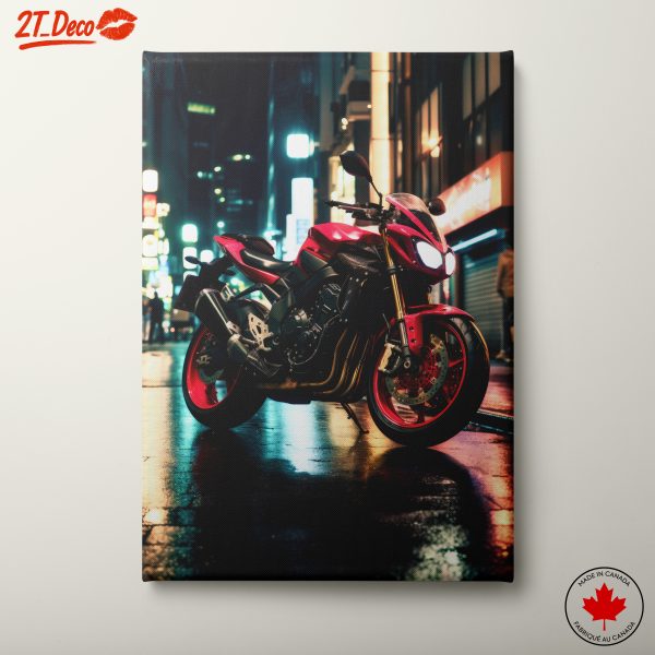 Sleek Motorcycle in Urban Night Setting 2