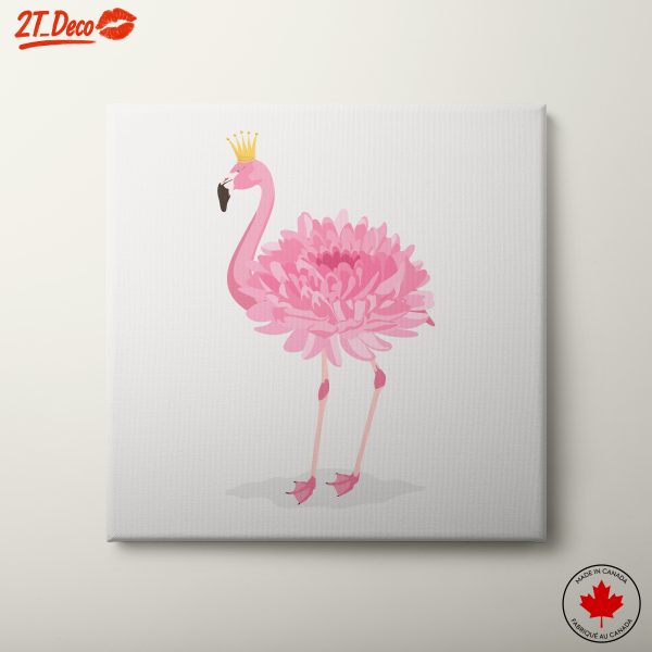 Whimsical Flamingo Floral Art