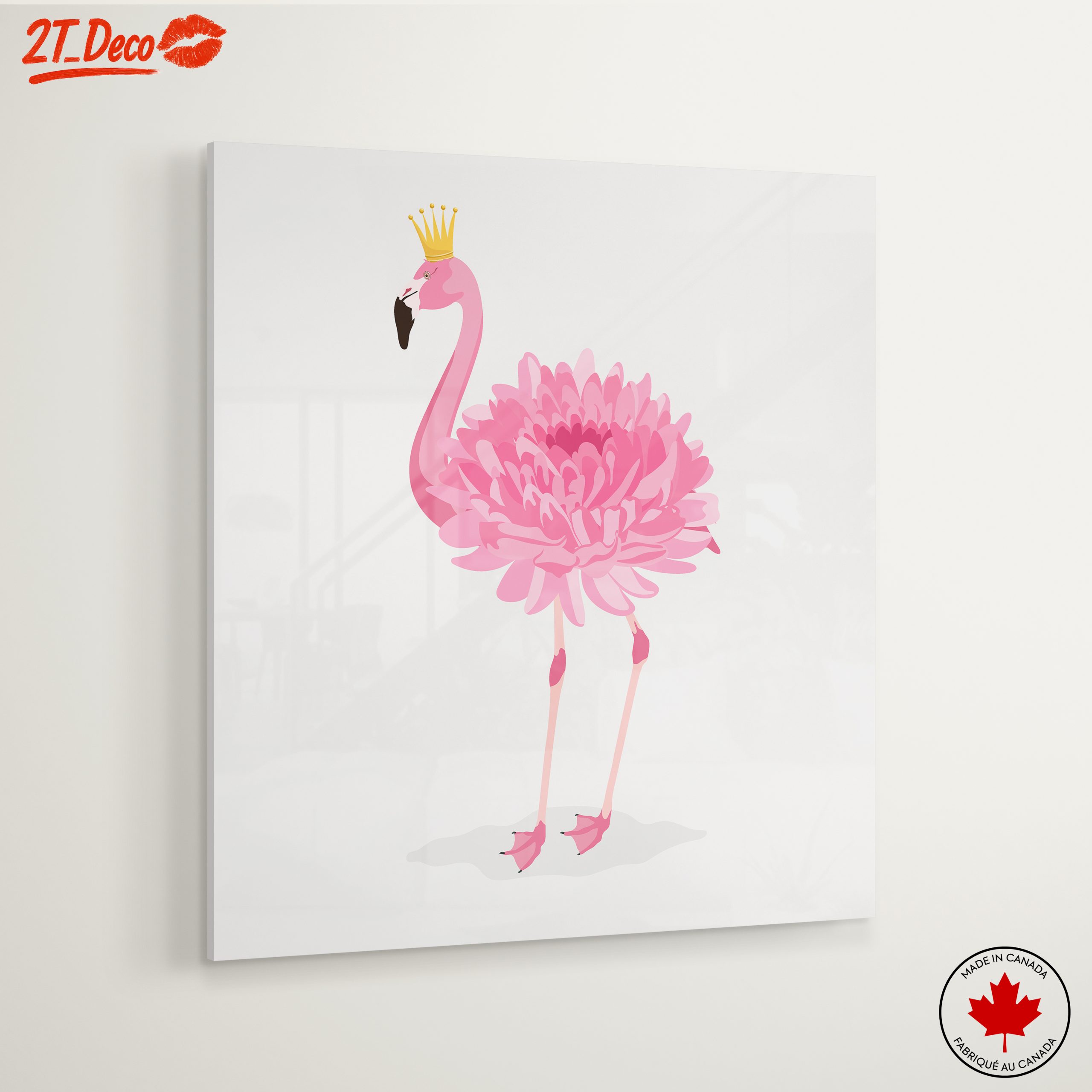 Whimsical Flamingo Floral Art - Image 6