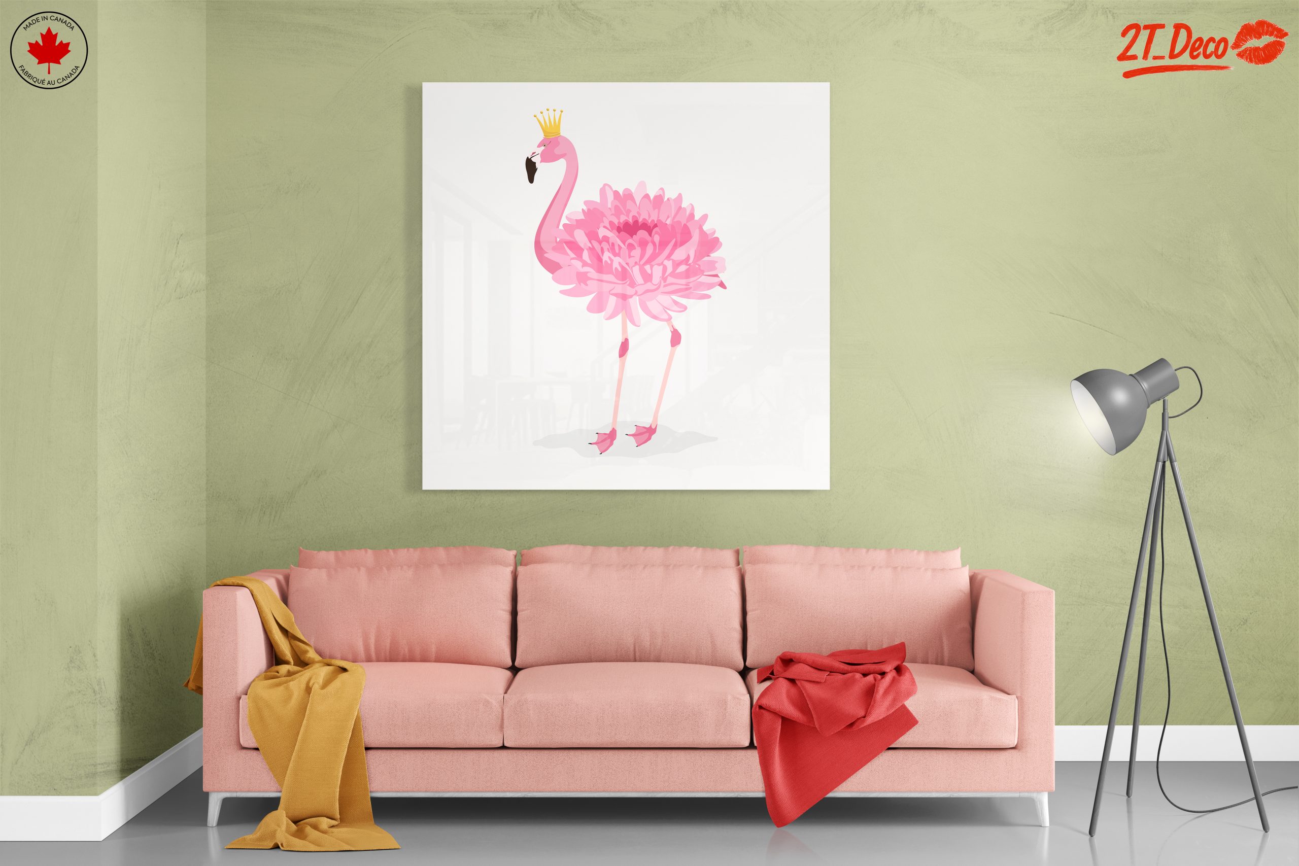 Whimsical Flamingo Floral Art - Image 7