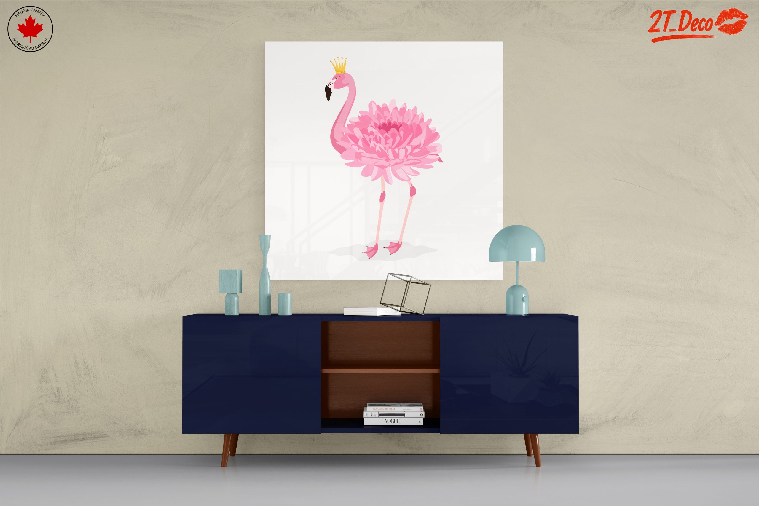 Whimsical Flamingo Floral Art - Image 8