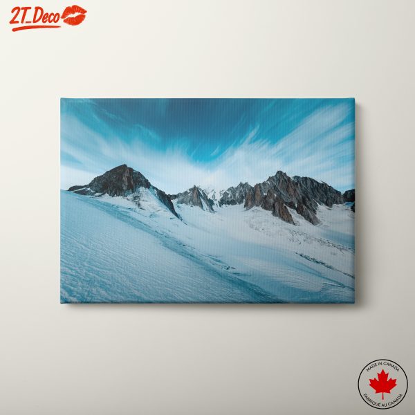 Snowy Mountain Landscape with Blue Sky