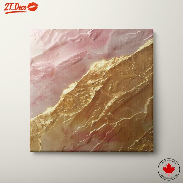 Elegant Abstract Pink and Gold Artwork