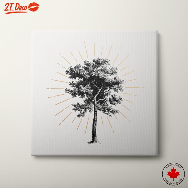 Artistic Tree Illustration with Radiant Background