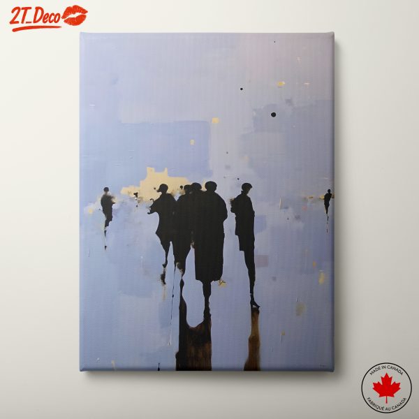 Silhouetted Figures in Abstract Atmosphere