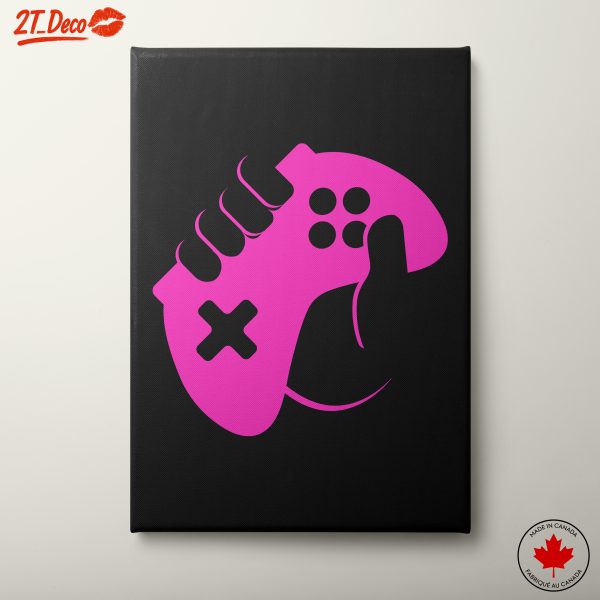 Stylized Pink Video Game Controller Art