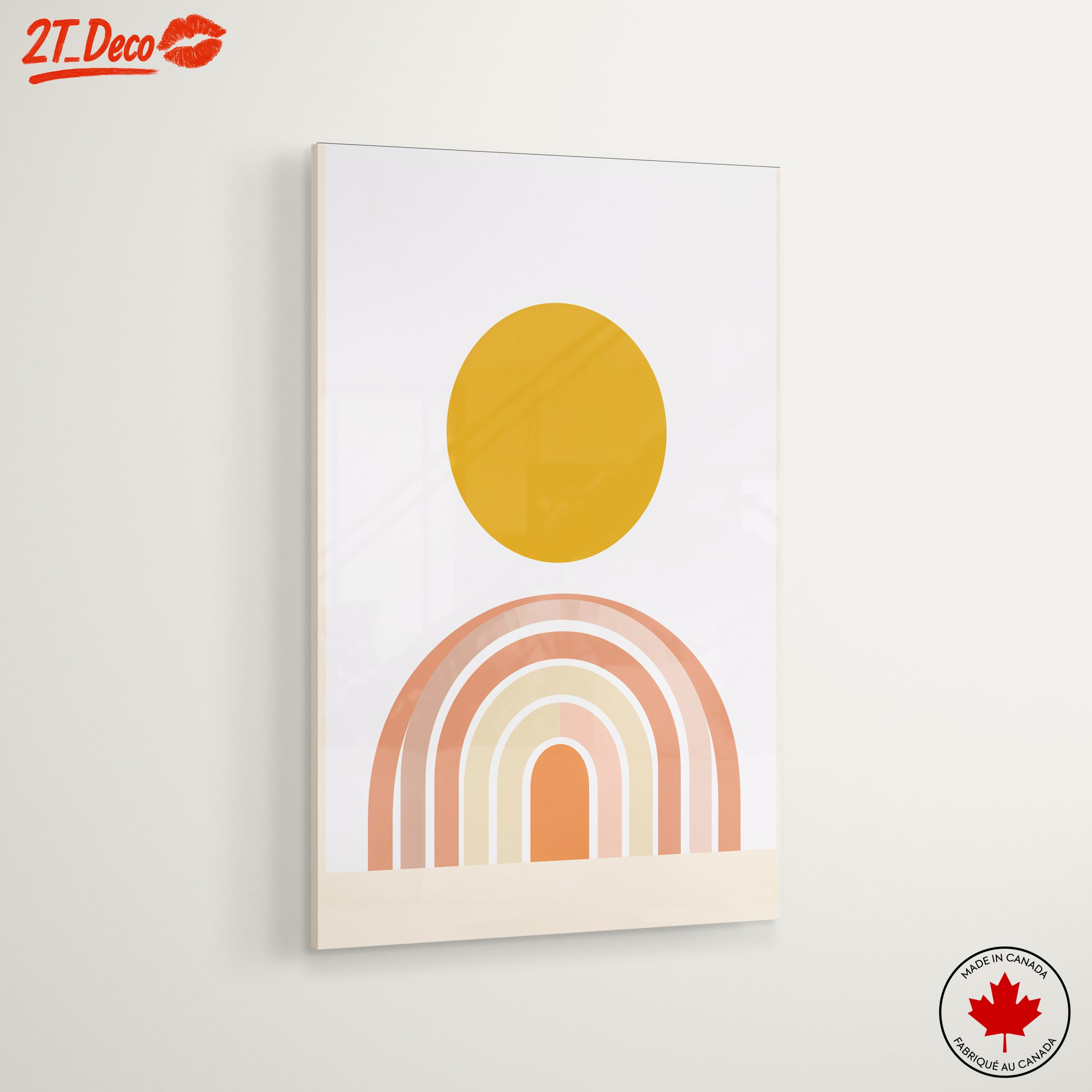 Abstract Geometric Art with Sun and Rainbow - Image 6