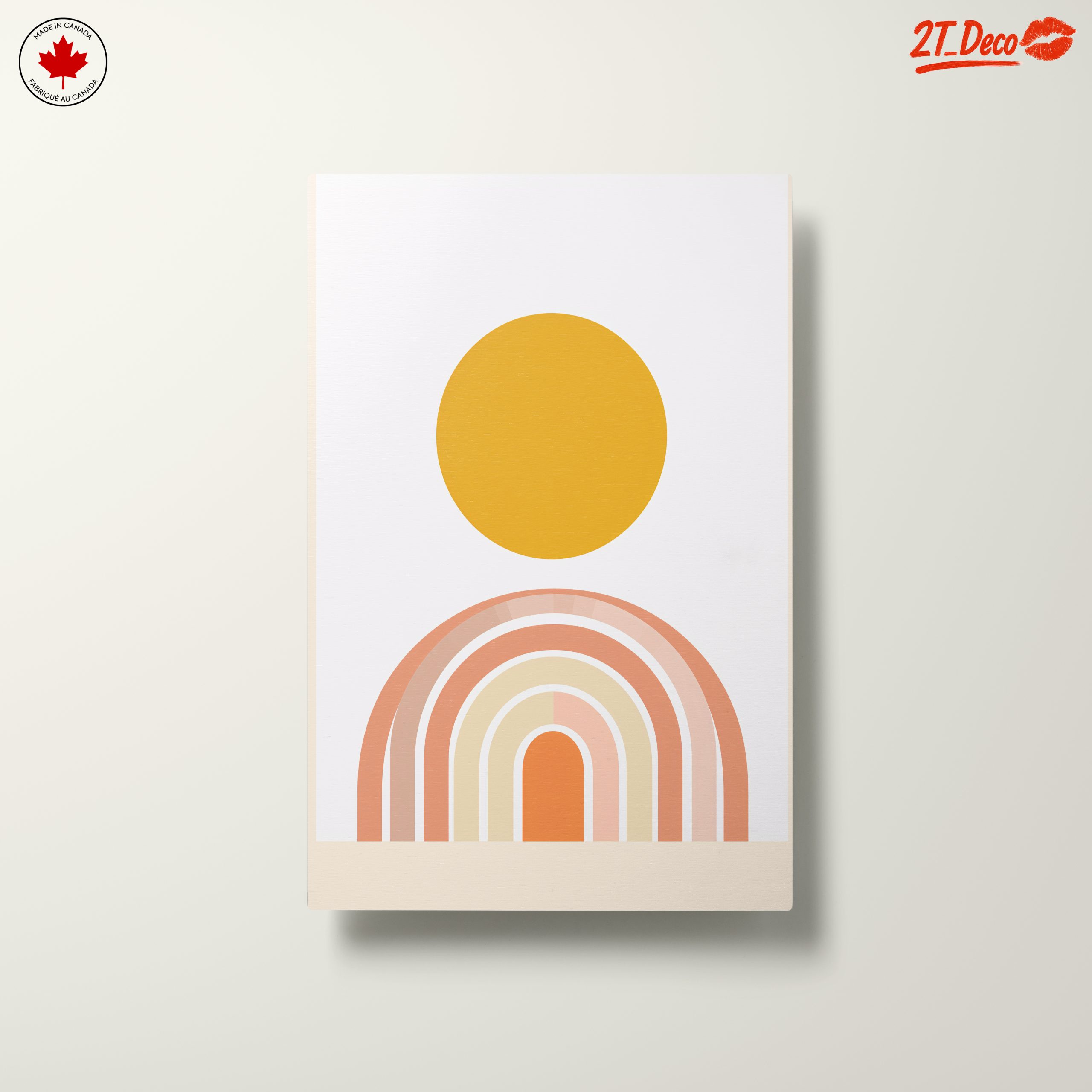 Abstract Geometric Art with Sun and Rainbow - Image 10