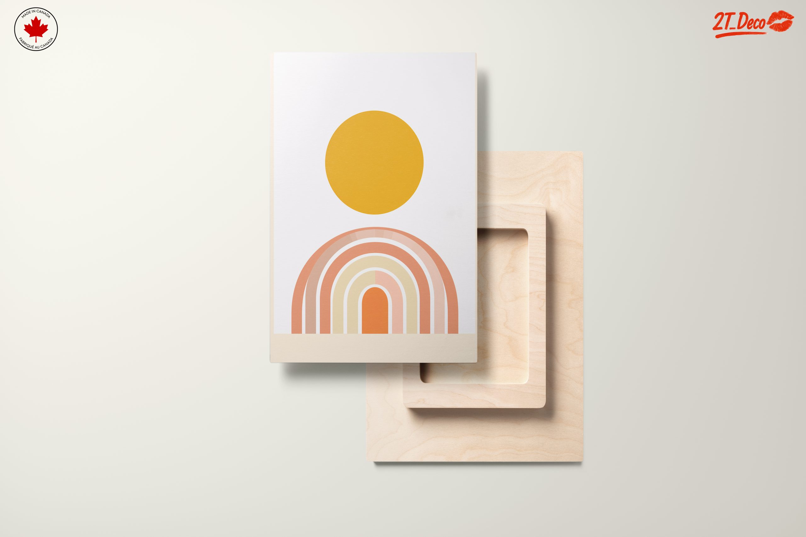 Abstract Geometric Art with Sun and Rainbow - Image 11