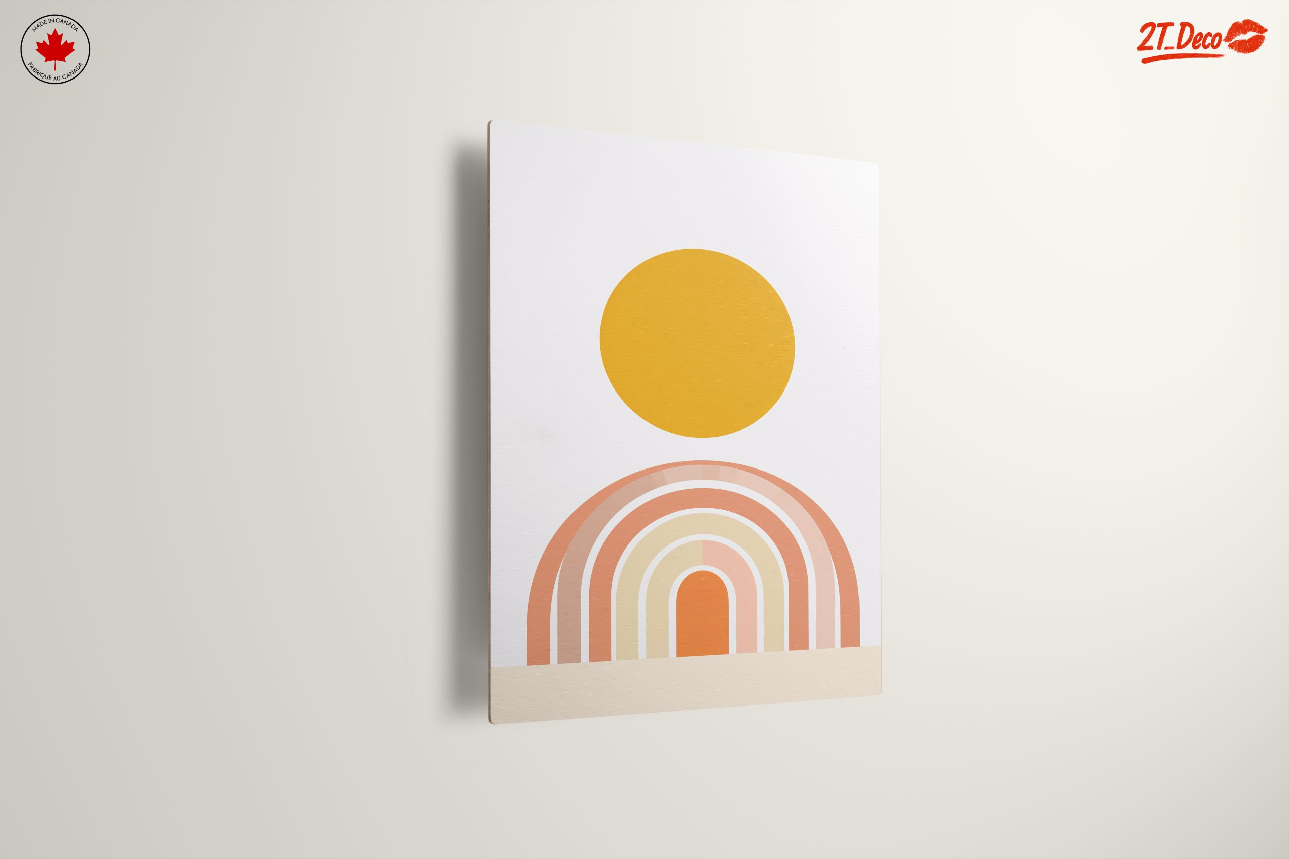 Abstract Geometric Art with Sun and Rainbow - Image 13