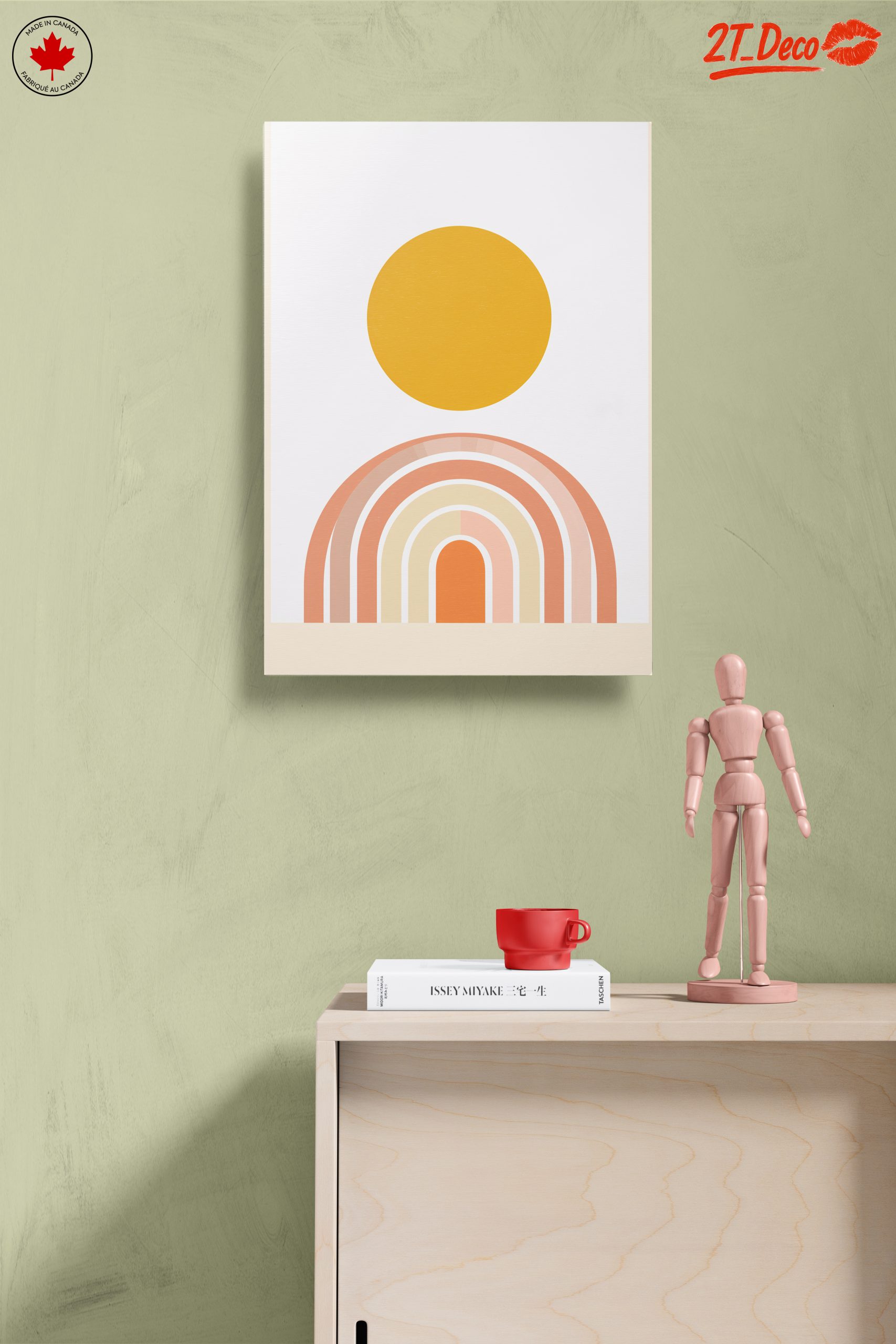 Abstract Geometric Art with Sun and Rainbow - Image 14