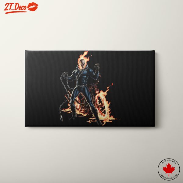 Ghost Rider Artwork Featuring Fiery Motorcycle