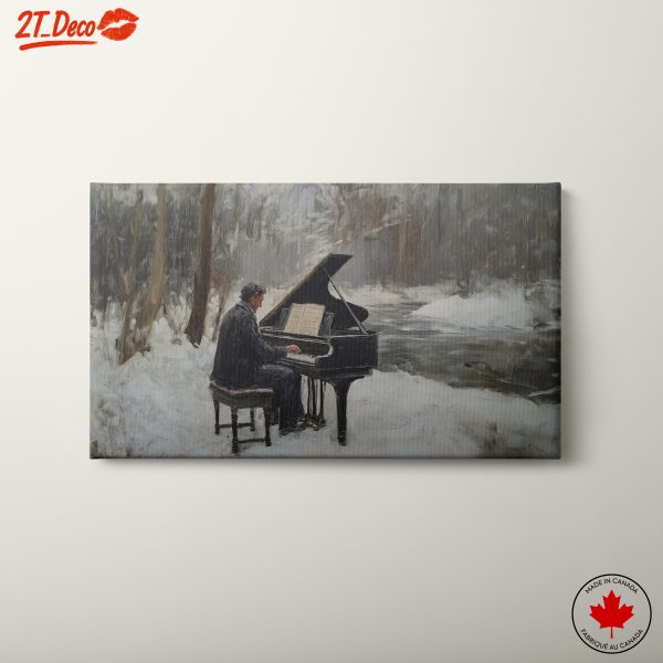Pianist in a Snowy Winter Landscape