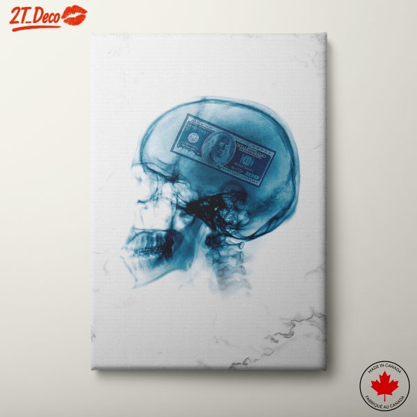 Surreal Pop Art Skull with Money