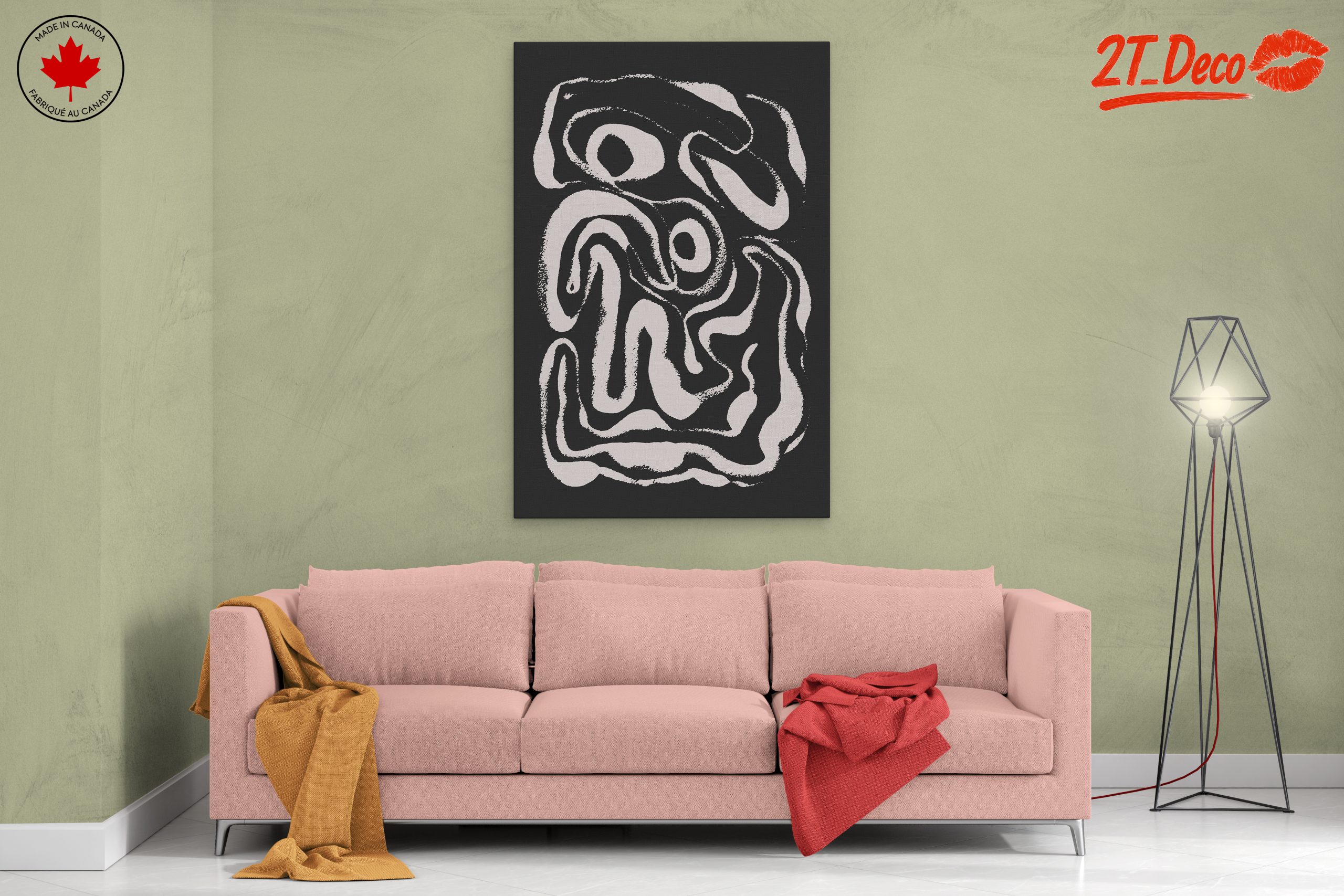 Modern Abstract Lines on Black Background - Image 2