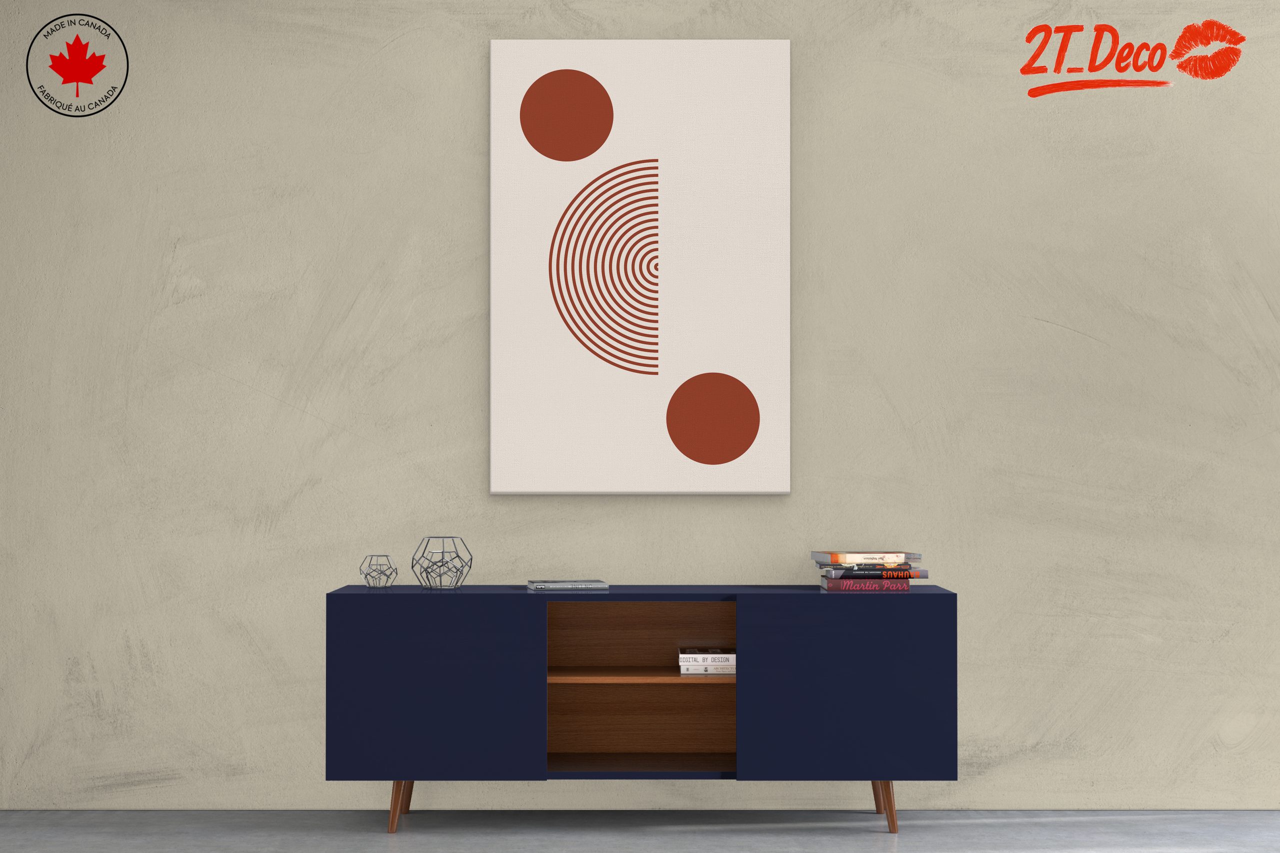 Minimalist Abstract Art With Circles and Lines - Image 3