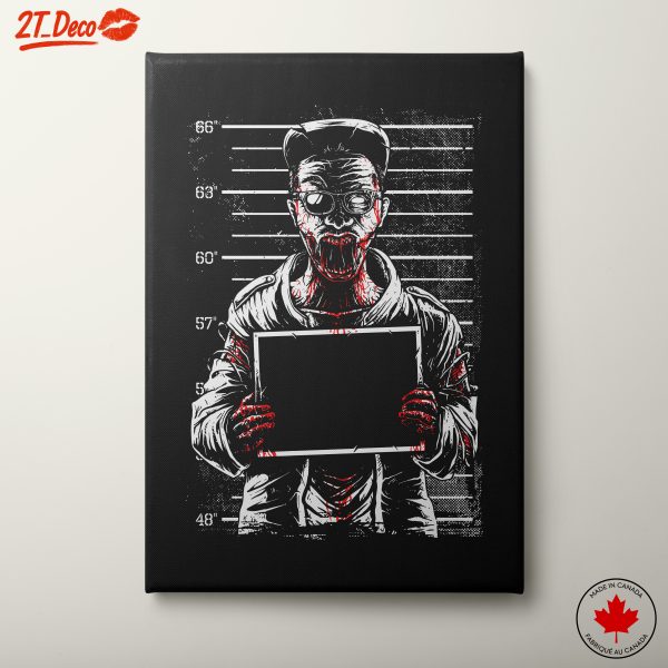 Anime Character in Mugshot Style Artwork