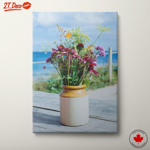 Vibrant Floral Arrangement by the Beach