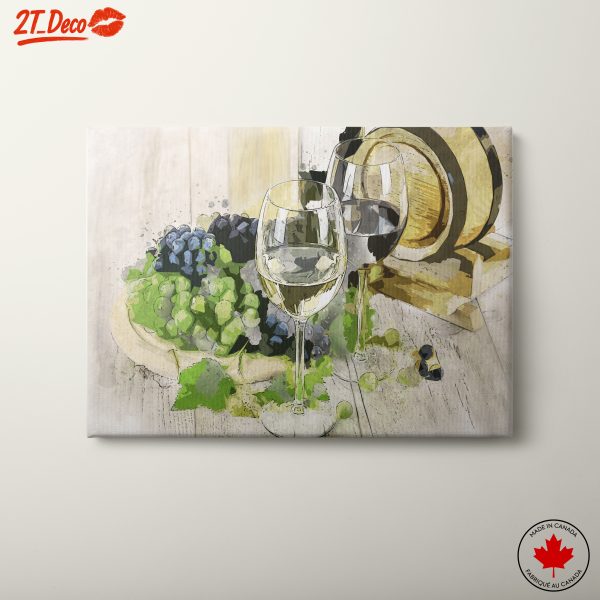 Wine Glasses and Grapes Still Life Art