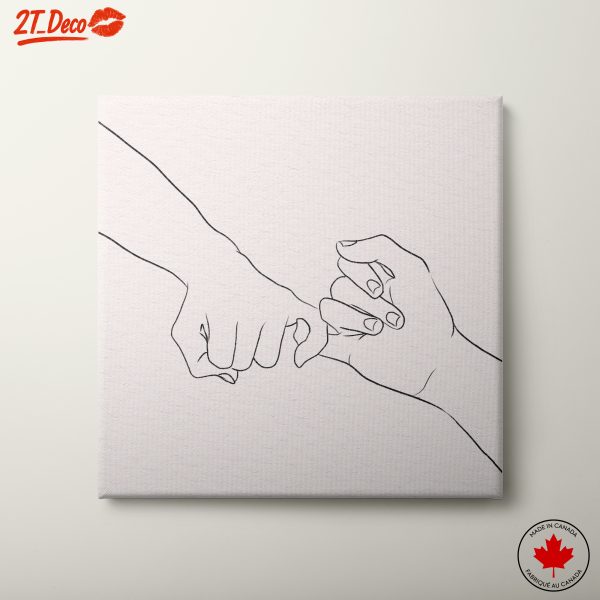 Connecting Hands Line Art for Home Decor
