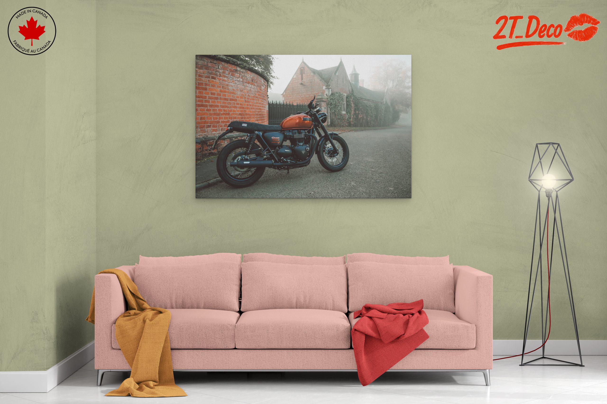 Classic Motorcycle in Foggy Setting - Image 2
