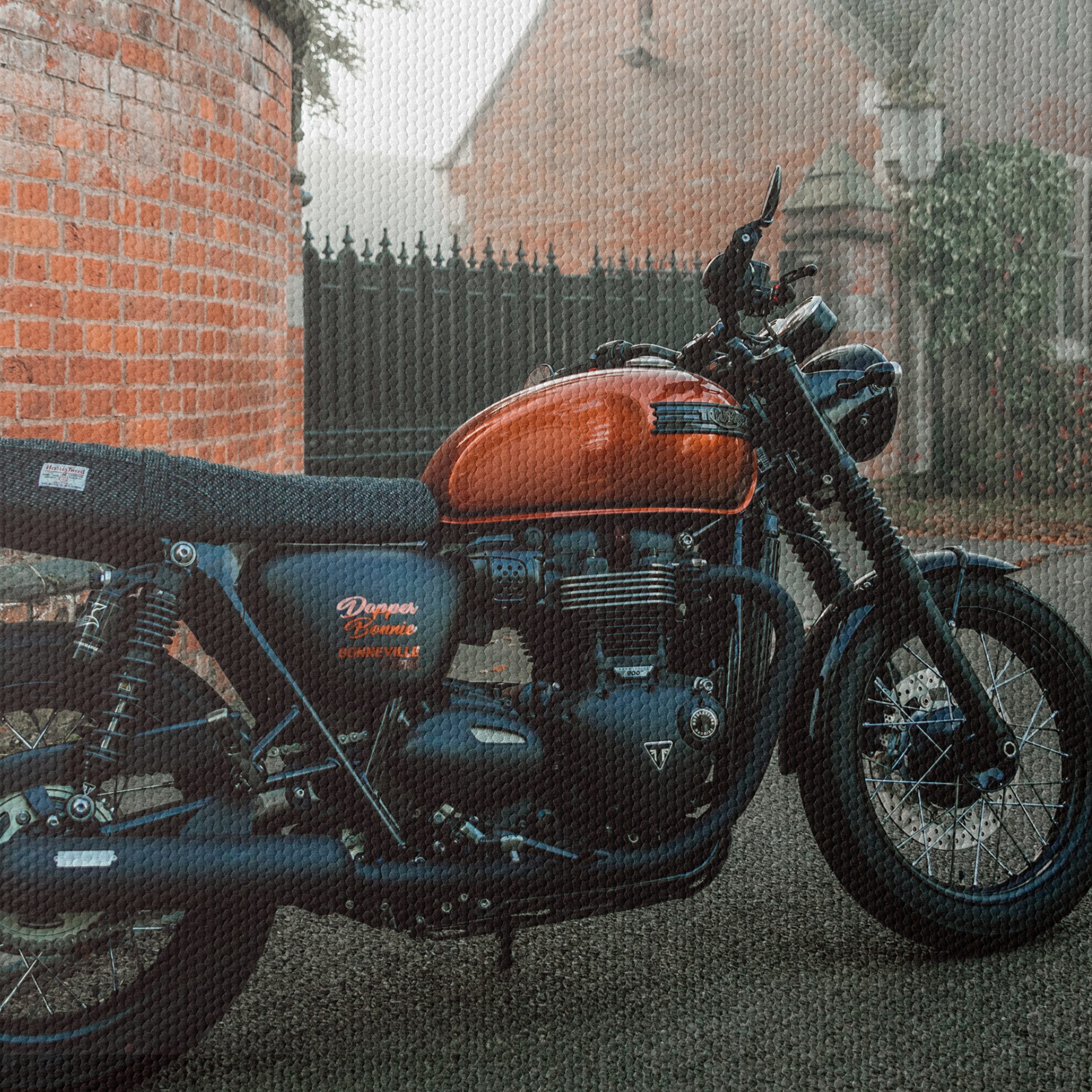 Classic Motorcycle in Foggy Setting - Image 4