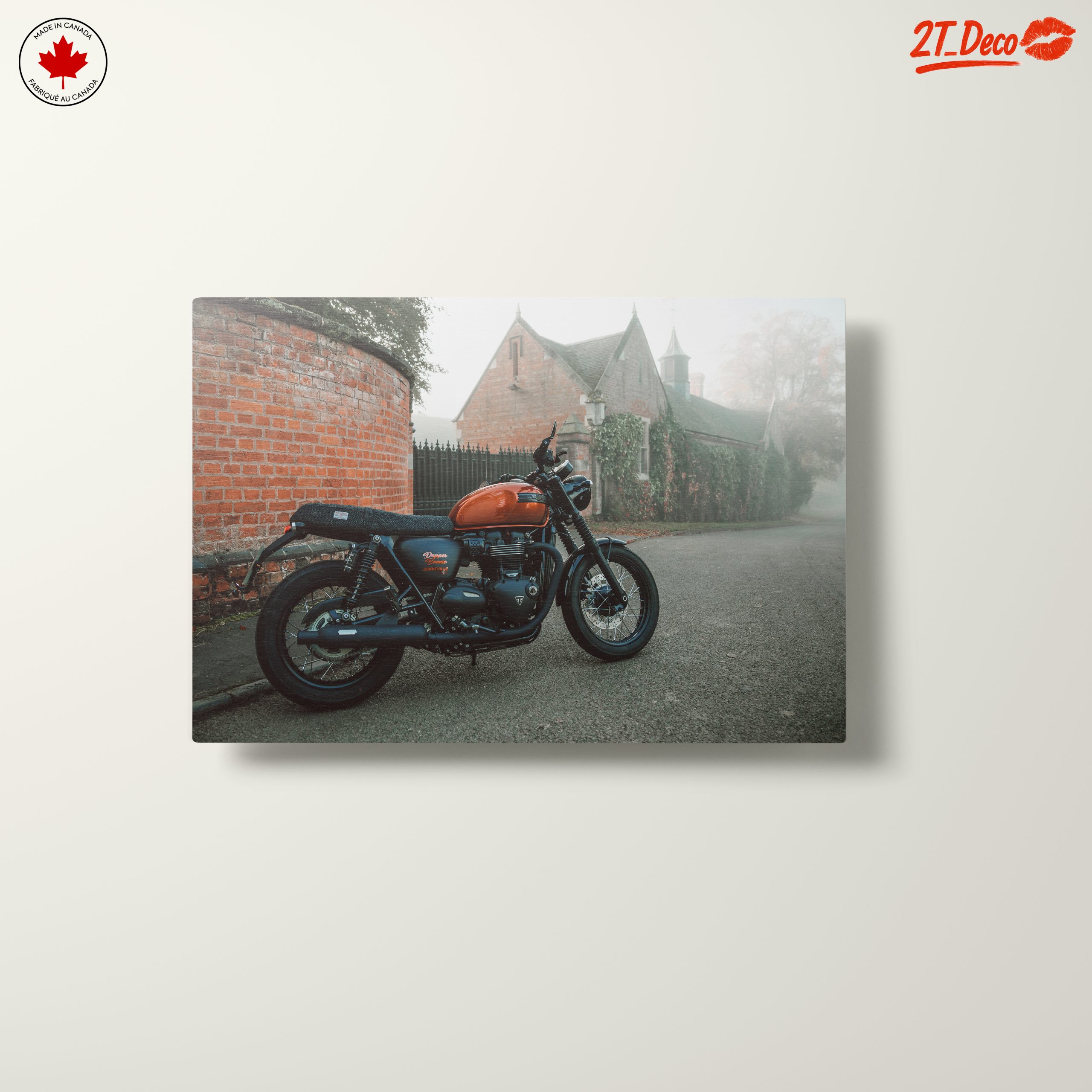 Classic Motorcycle in Foggy Setting - Image 10