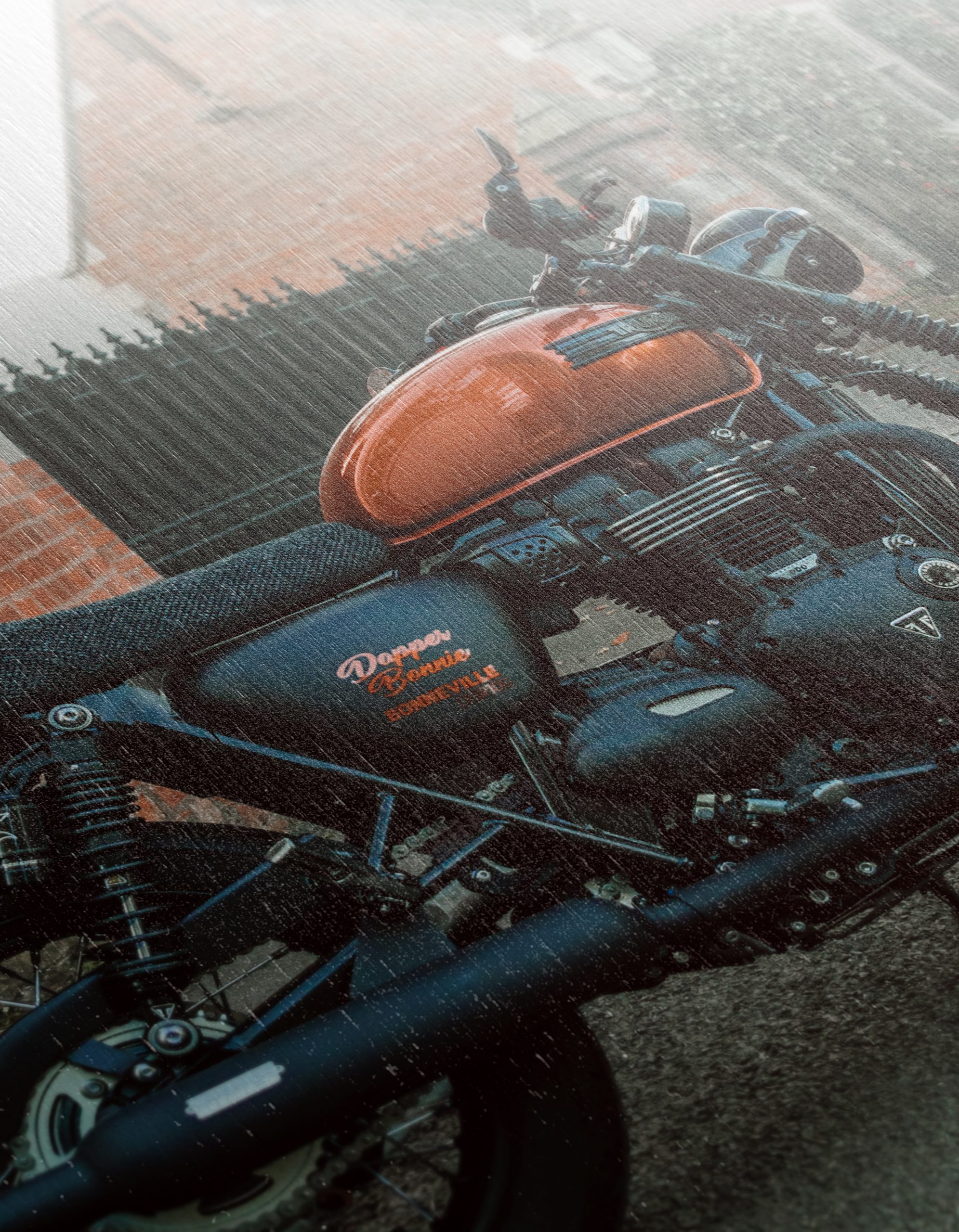 Classic Motorcycle in Foggy Setting - Image 12