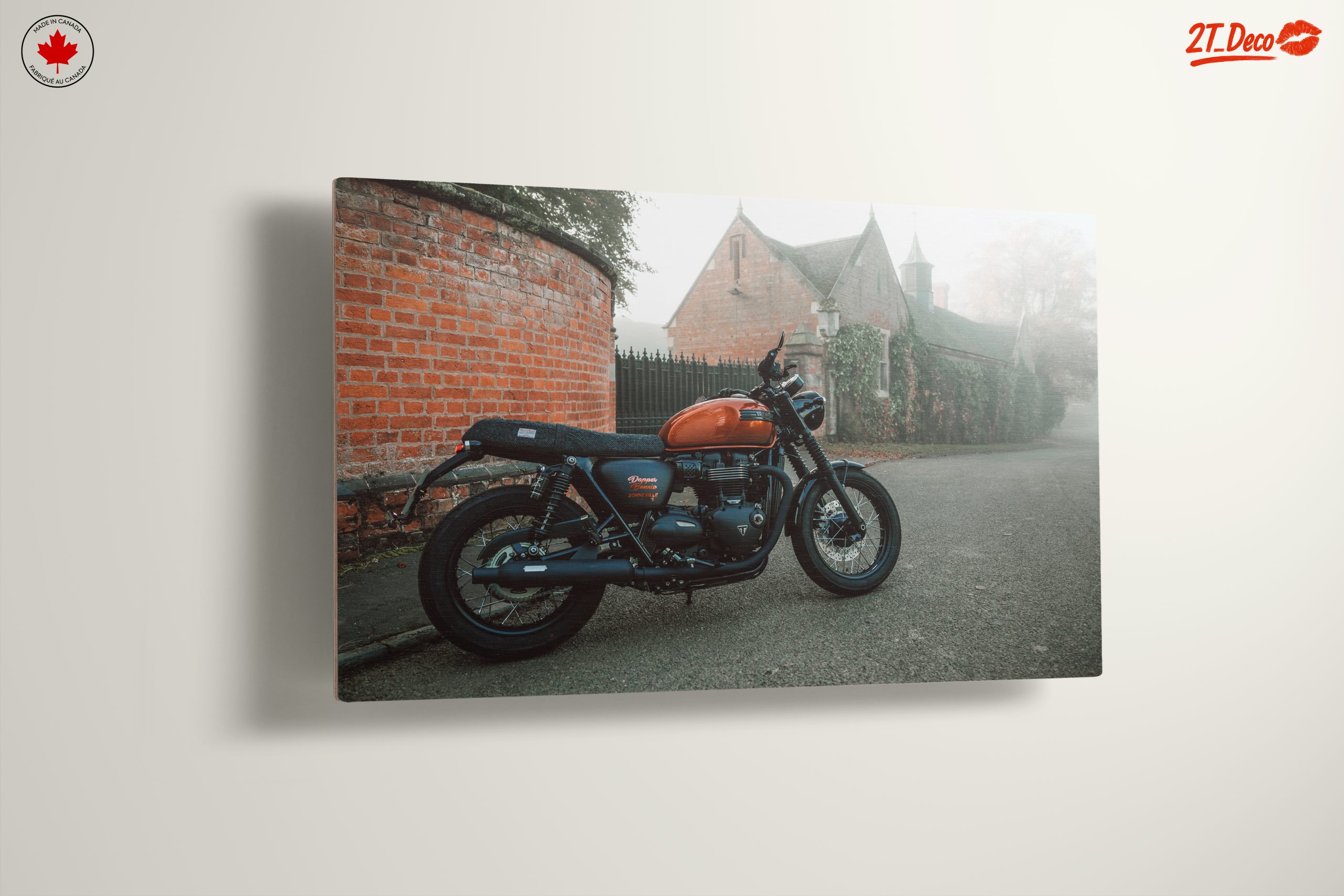 Classic Motorcycle in Foggy Setting - Image 13