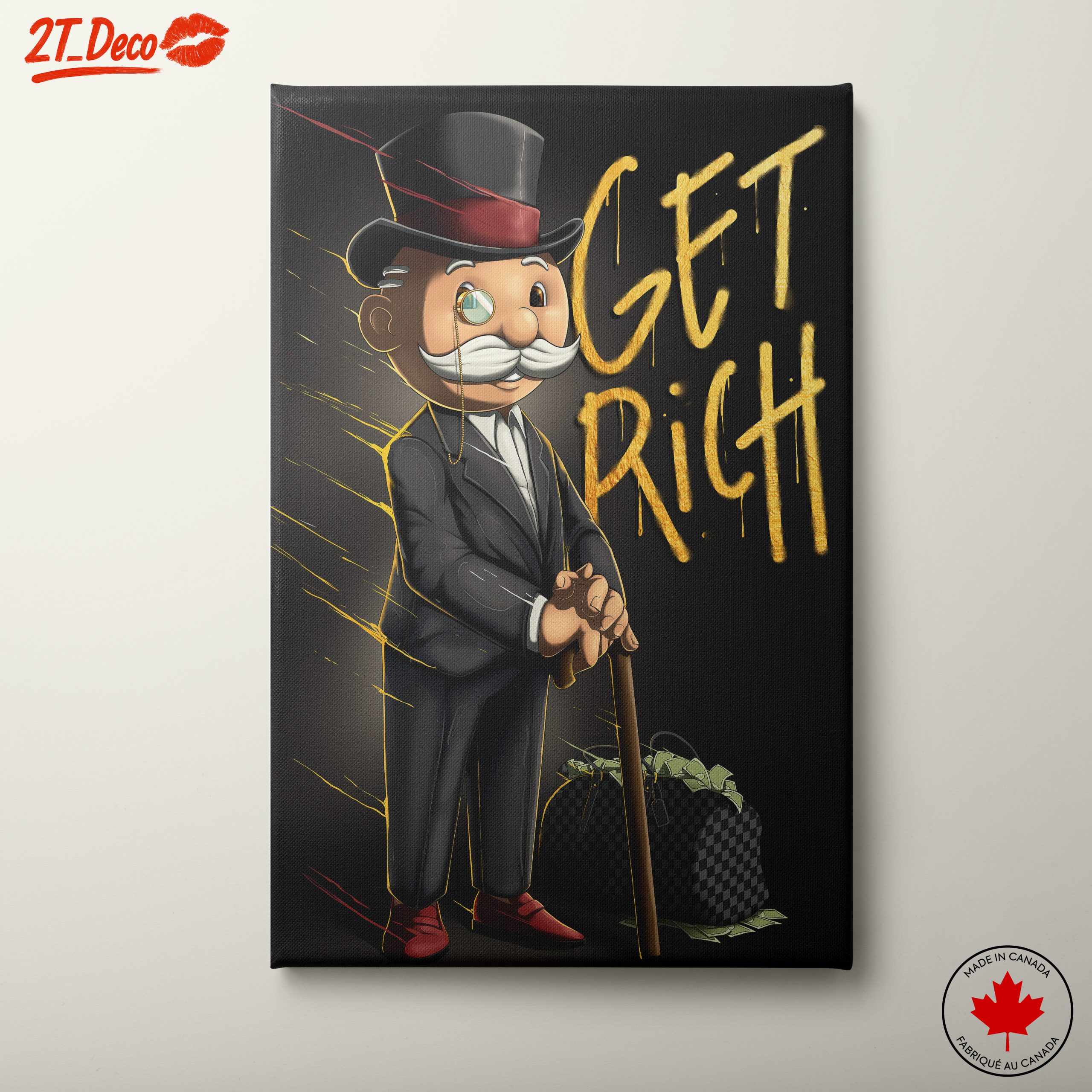 Get Rich Motivational Wall Art