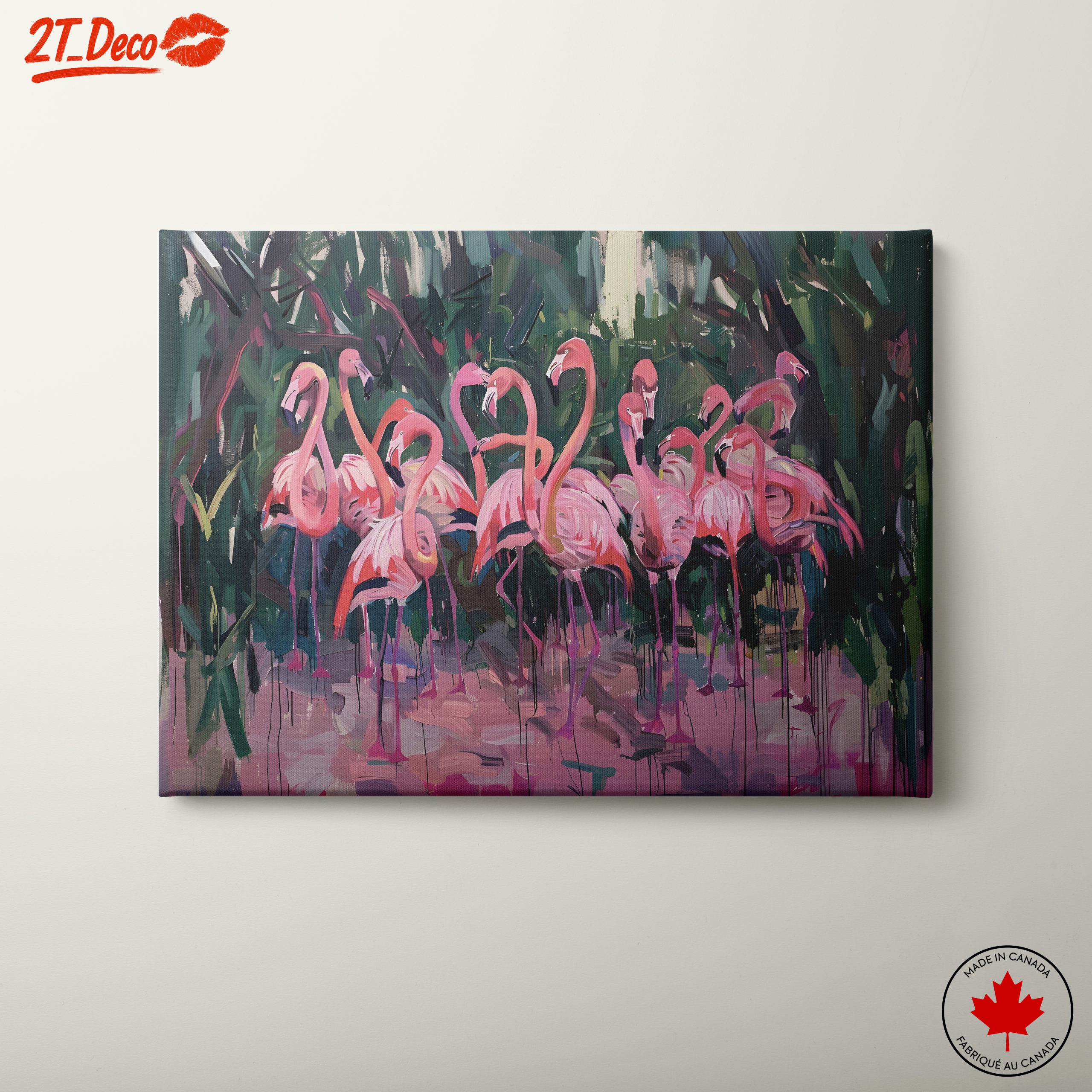 Colorful Flamingos in a Tropical Habitat
