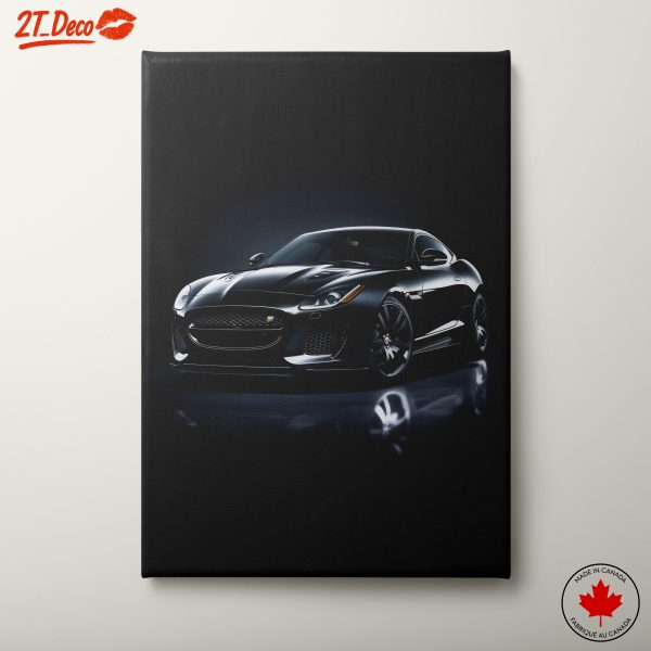 Sleek Black Sports Car Art