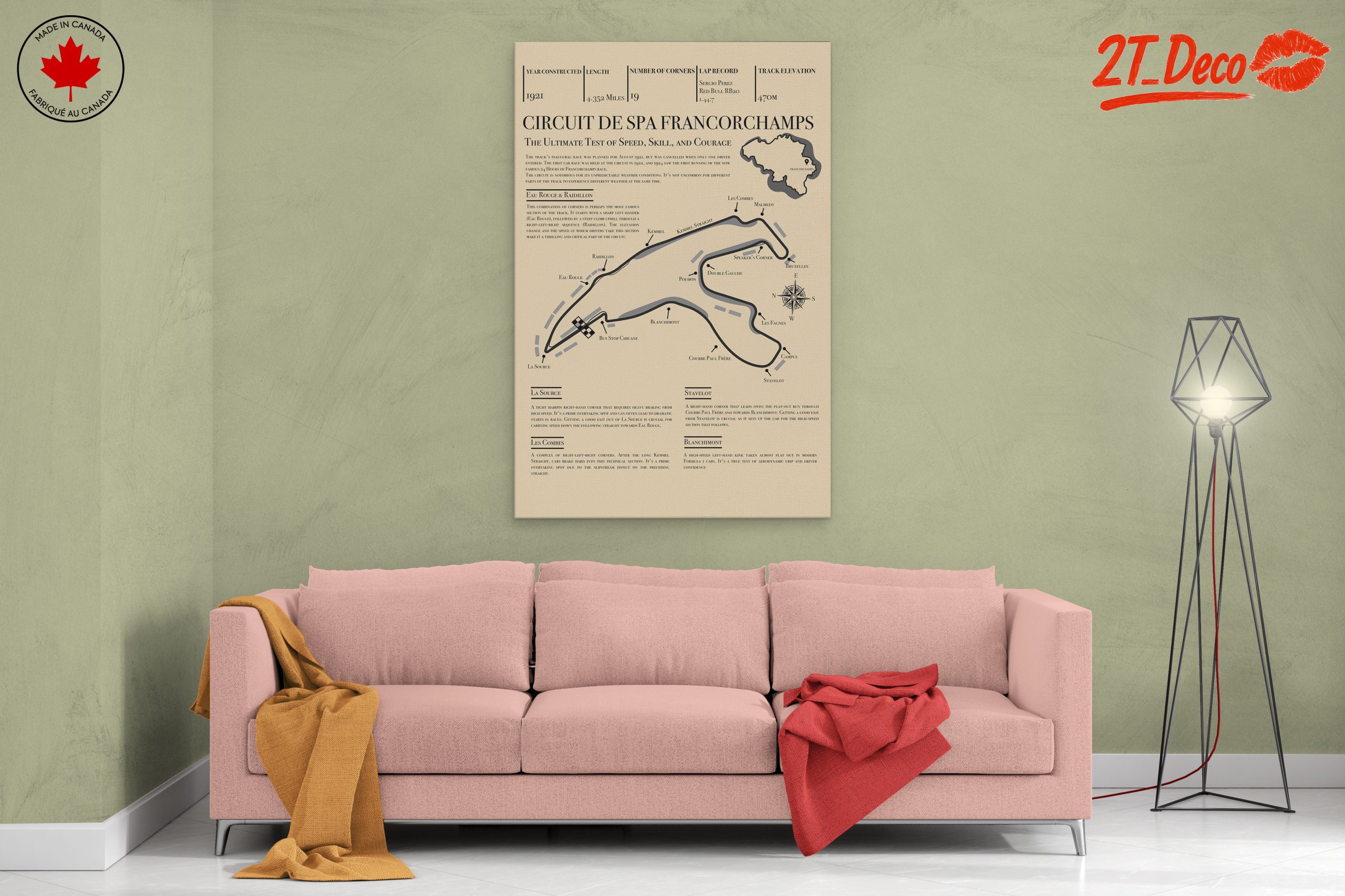 Circuit de Spa Francorchamps Racing Map Art - Image 2