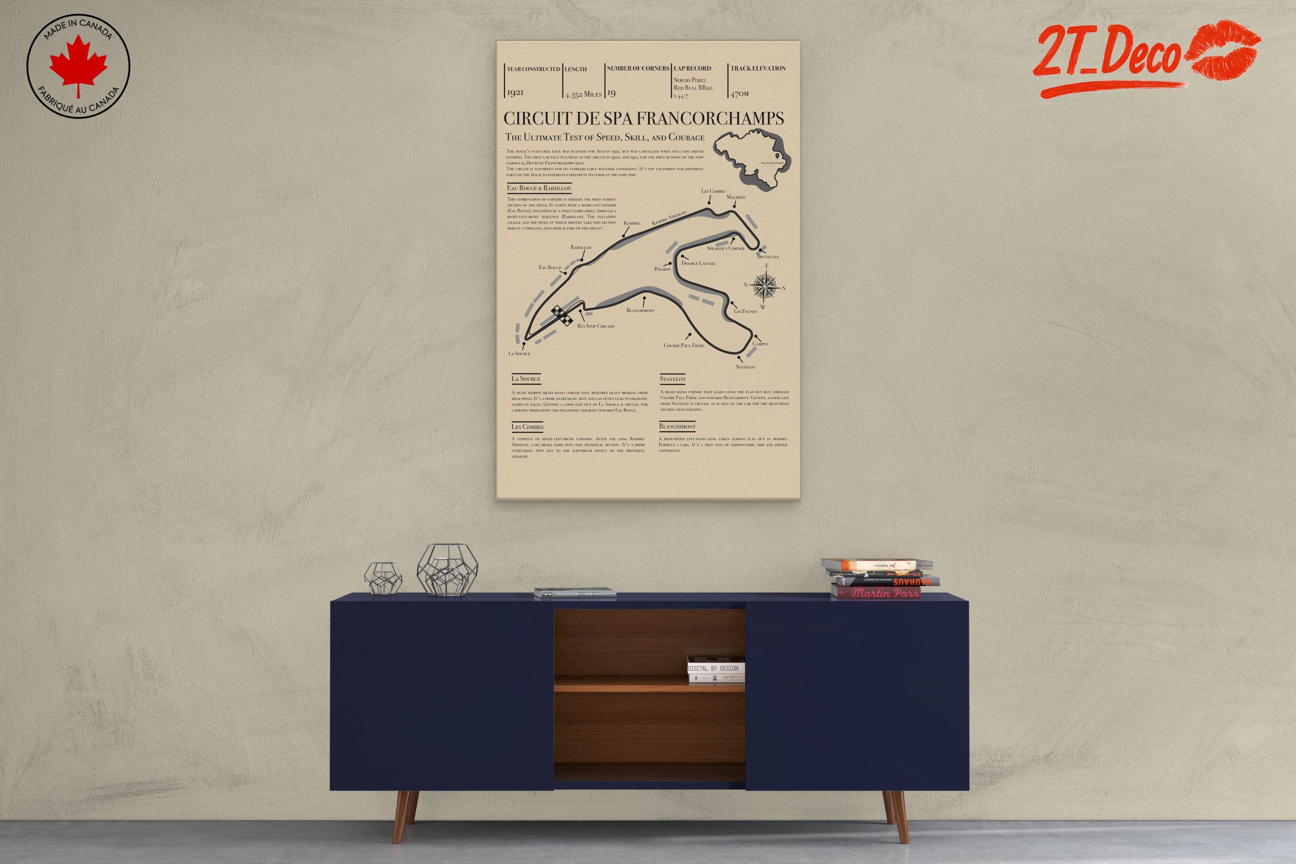 Circuit de Spa Francorchamps Racing Map Art - Image 3